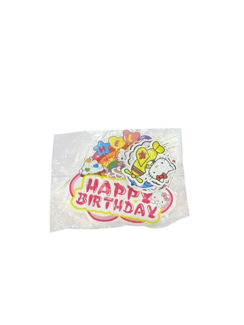 Hello Kitty Birthday Cake & Cupcake Toppers Set 4.72” Cake Topper 3.1” Cupcake T